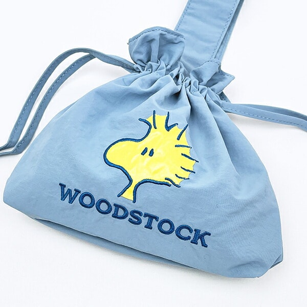 スヌーピー ウッドストック 巾着バッグ アップリケ刺繍 ランチ SNOOPY