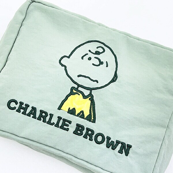 スヌーピー チャーリーブラウン スクエアポーチ アップリケ刺繍 SNOOPY