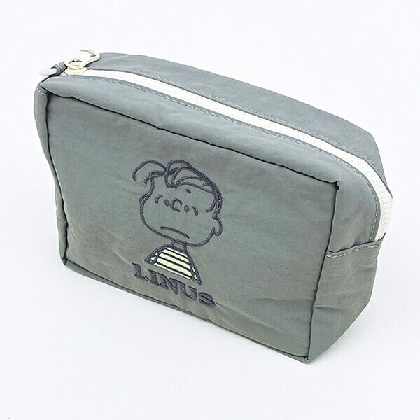 スヌーピー ライナス スクエアポーチ アップリケ刺繍 SNOOPY