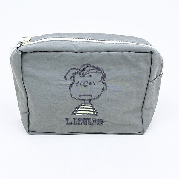 スヌーピー ライナス スクエアポーチ アップリケ刺繍 SNOOPY