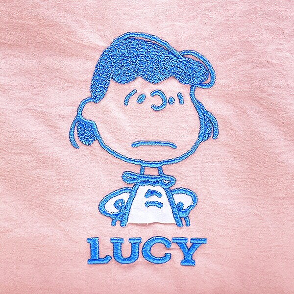 スヌーピー ルーシー スクエアポーチ アップリケ刺? SNOOPY