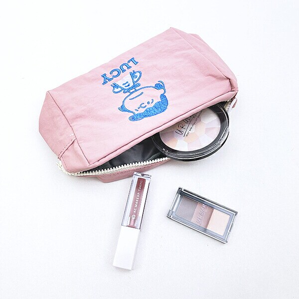 スヌーピー ルーシー スクエアポーチ アップリケ刺? SNOOPY