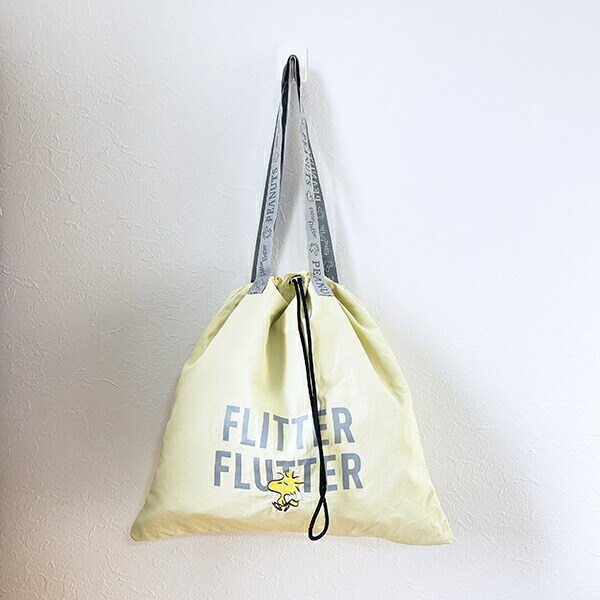 スヌーピー ウッドストック 巾着トートバッグ イエロー SNOOPY