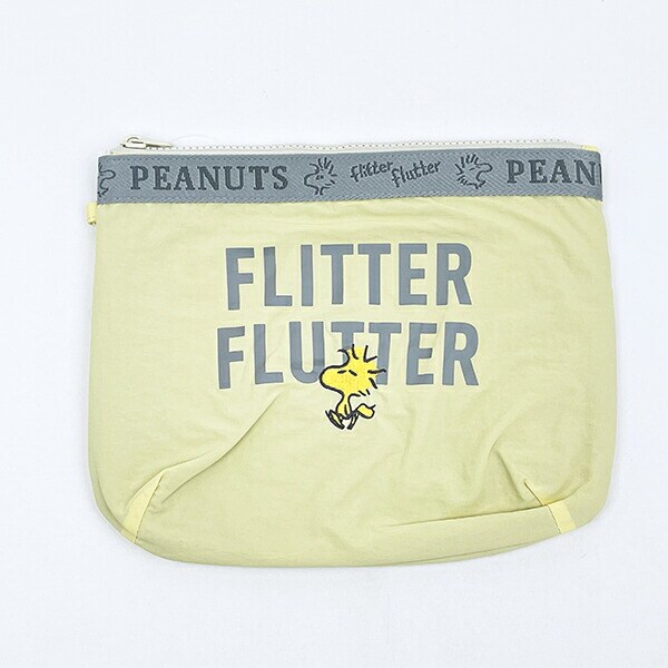 スヌーピー ウッドストック フラットポーチ イエロー SNOOPY