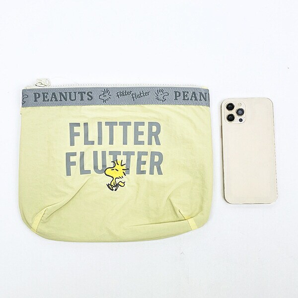 スヌーピー ウッドストック フラットポーチ イエロー SNOOPY