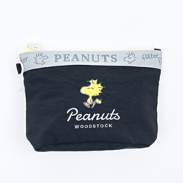 スヌーピー ウッドストック ラウンドボトムポーチ ブラック SNOOPY