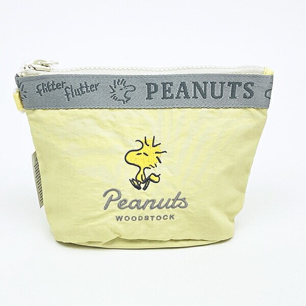 スヌーピー ウッドストック ラウンドボトムポーチ イエロー SNOOPY