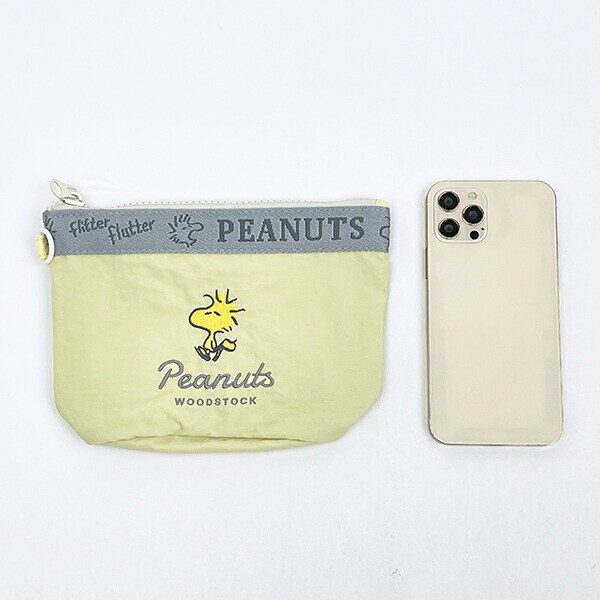 スヌーピー ウッドストック ラウンドボトムポーチ イエロー SNOOPY