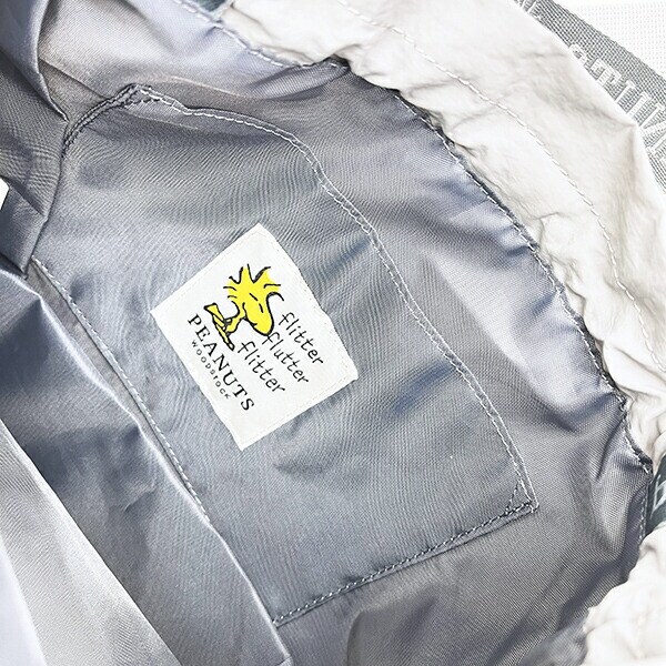 スヌーピー ウッドストック 巾着ショルダーバッグ グレー SNOOPY