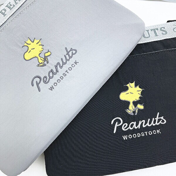 スヌーピー ウッドストック 2ルームショルダーバッグ グレー SNOOPY