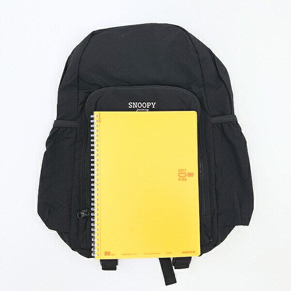 スヌーピー 超軽量たためるリュック ブラック ジャーニー SNOOPY
