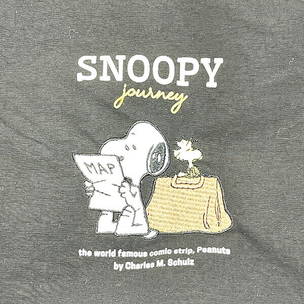 スヌーピー 巾着ショルダーバッグ ジャーニー ブラック SNOOPY