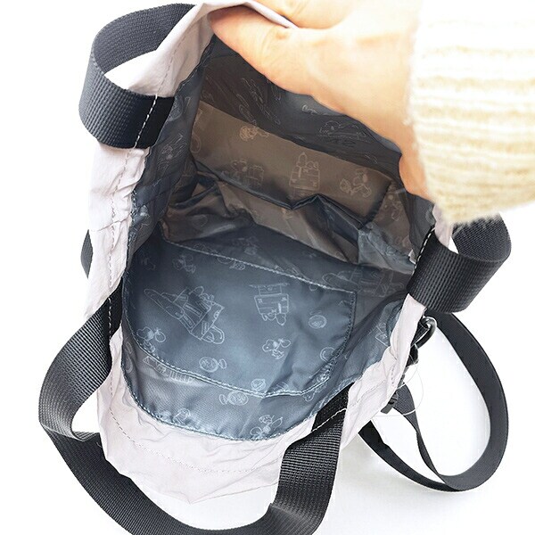 スヌーピー 巾着ショルダーバッグ ジャーニー グレー SNOOPY