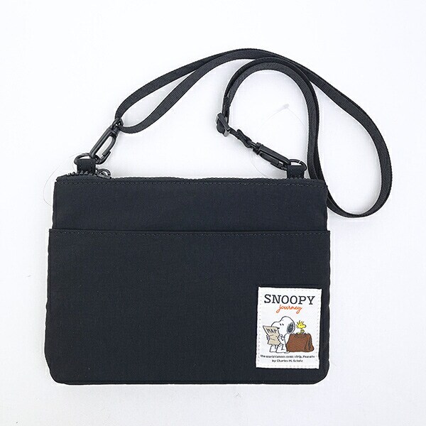 スヌーピー 2ルームショルダーバッグ ジャーニー ブラック SNOOPY