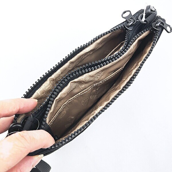 スヌーピー 2ルームショルダーバッグ ジャーニー ブラック SNOOPY