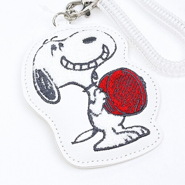 スヌーピー パスケース ダイカット刺繍 ホワイト SNOOPY