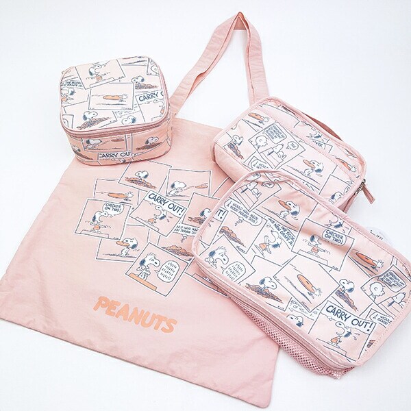 スヌーピー トートバッグ (ピンク) コミックトラベルシリーズ SNOOPY