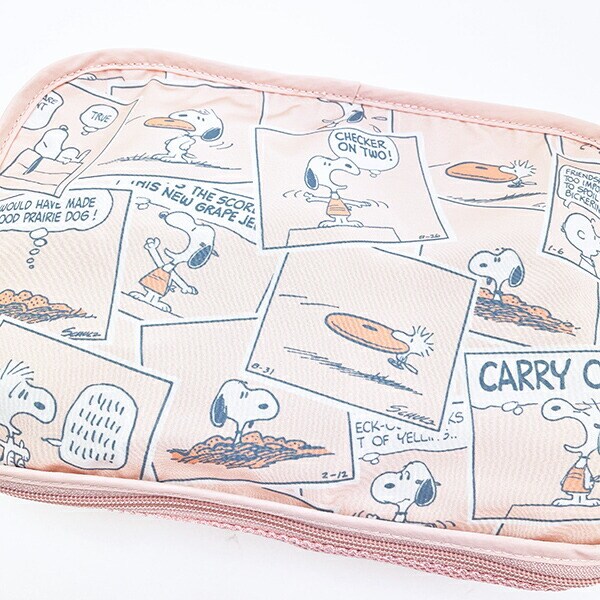 スヌーピー トラベル収納ポーチ(S) (ピンク) コミックトラベルシリーズ SNOOPY