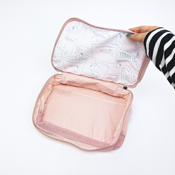 スヌーピー トラベル収納ポーチ(S) (ピンク) コミックトラベルシリーズ SNOOPY