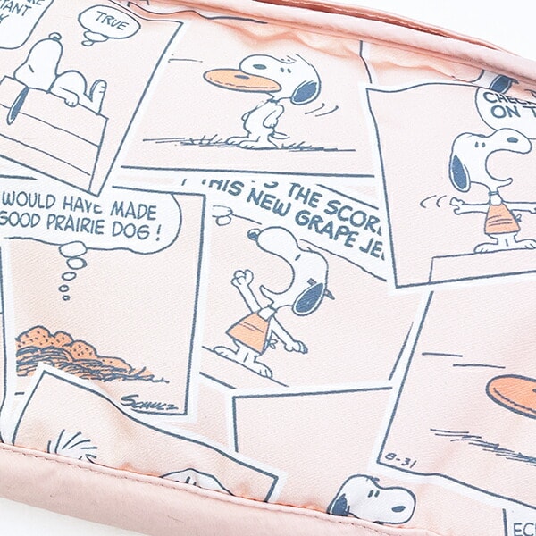 スヌーピー 仕切りポーチ (ピンク) コミックトラベルシリーズ SNOOPY