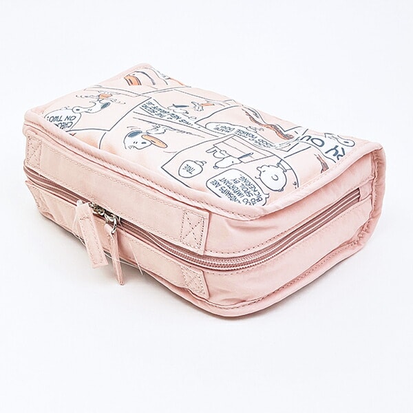 スヌーピー 仕切りポーチ (ピンク) コミックトラベルシリーズ SNOOPY