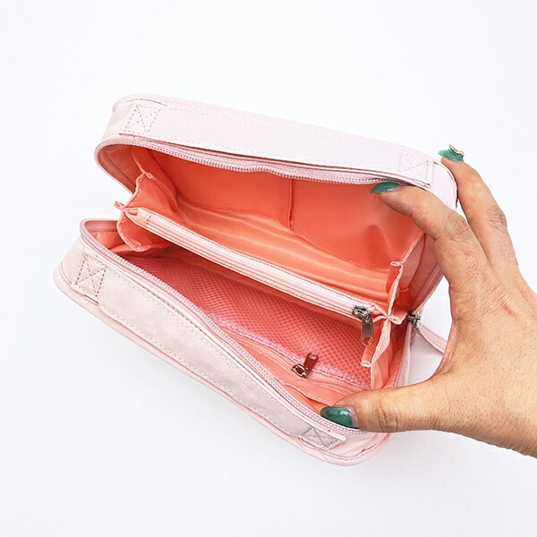 スヌーピー 仕切りポーチ (ピンク) コミックトラベルシリーズ SNOOPY