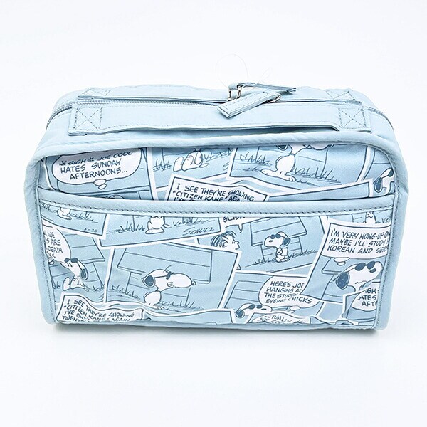スヌーピー 仕切りポーチ (ブルー) コミックトラベルシリーズ SNOOPY