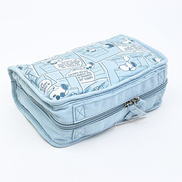 スヌーピー 仕切りポーチ (ブルー) コミックトラベルシリーズ SNOOPY