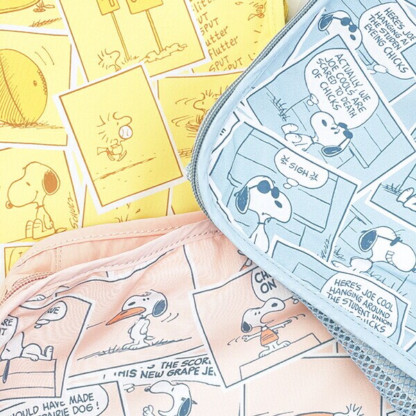 スヌーピー 仕切りポーチ (ブルー) コミックトラベルシリーズ SNOOPY