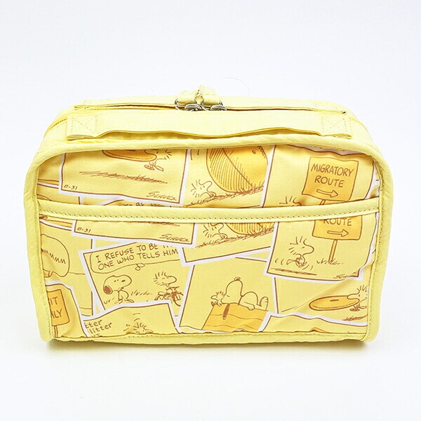 スヌーピー 仕切りポーチ (イエロー) コミックトラベルシリーズ SNOOPY