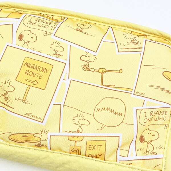 スヌーピー 仕切りポーチ (イエロー) コミックトラベルシリーズ SNOOPY
