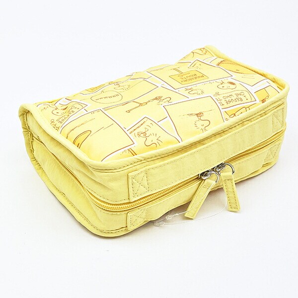 スヌーピー 仕切りポーチ (イエロー) コミックトラベルシリーズ SNOOPY