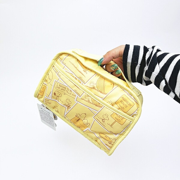 スヌーピー 仕切りポーチ (イエロー) コミックトラベルシリーズ SNOOPY