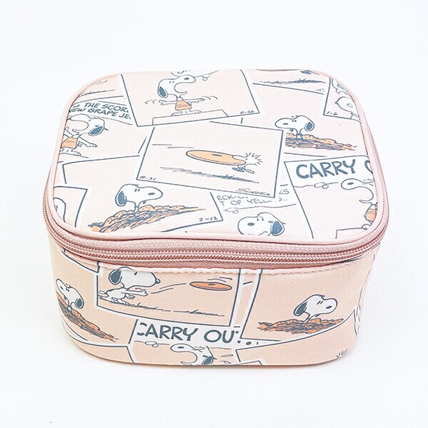 スヌーピー たためるボックスポーチ (ピンク) コミックトラベルシリーズ SNOOPY