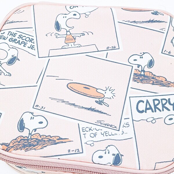 スヌーピー たためるボックスポーチ (ピンク) コミックトラベルシリーズ SNOOPY