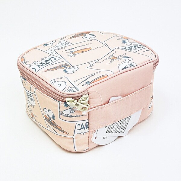 スヌーピー たためるボックスポーチ (ピンク) コミックトラベルシリーズ SNOOPY