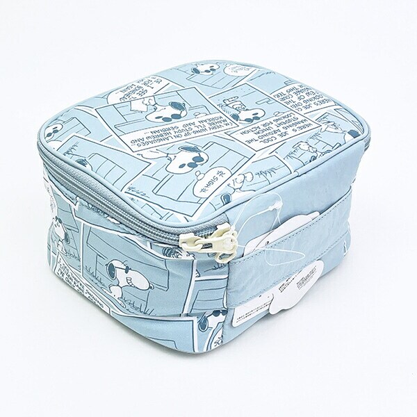 スヌーピー たためるボックスポーチ (ブルー) コミックトラベルシリーズ SNOOPY