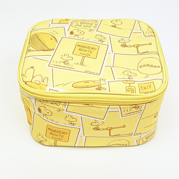 スヌーピー たためるボックスポーチ (イエロー) コミックトラベルシリーズ SNOOPY