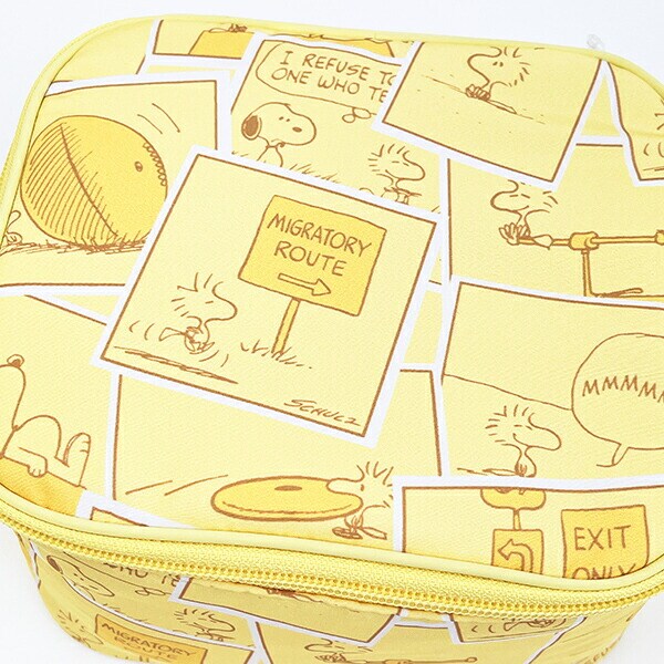 スヌーピー たためるボックスポーチ (イエロー) コミックトラベルシリーズ SNOOPY