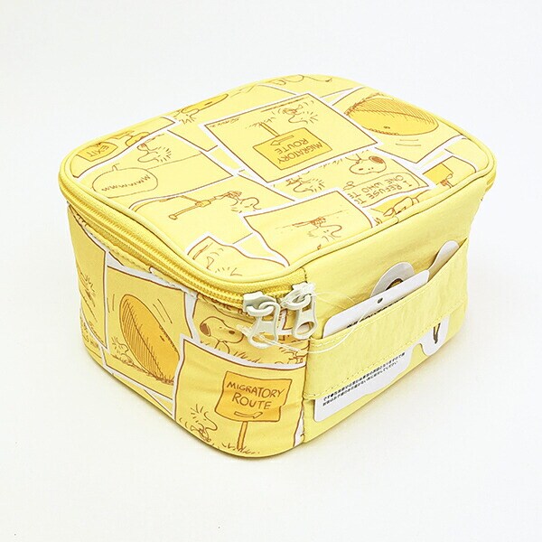 スヌーピー たためるボックスポーチ (イエロー) コミックトラベルシリーズ SNOOPY