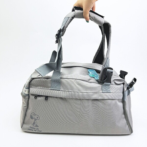 スヌーピー ボストンリュック (ライトグレー) バッグ トラベル SNOOPY