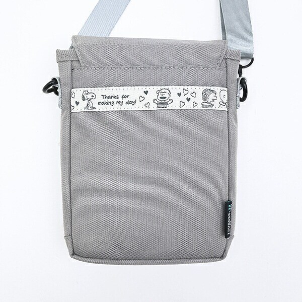 スヌーピー パスポートショルダーバッグ (ライトグレー) トラベル SNOOPY