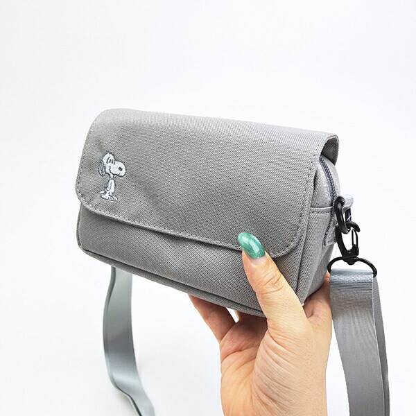 スヌーピー カメラショルダーバッグ (ライトグレー) トラベル SNOOPY