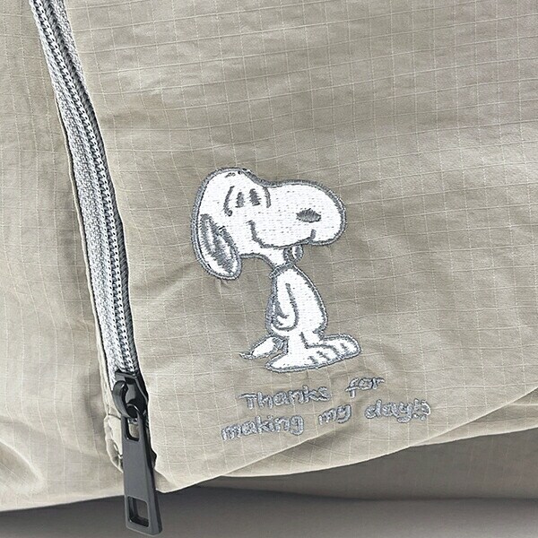 スヌーピー パッカブルボストン トラベルバッグ ライトグレー SNOOPY