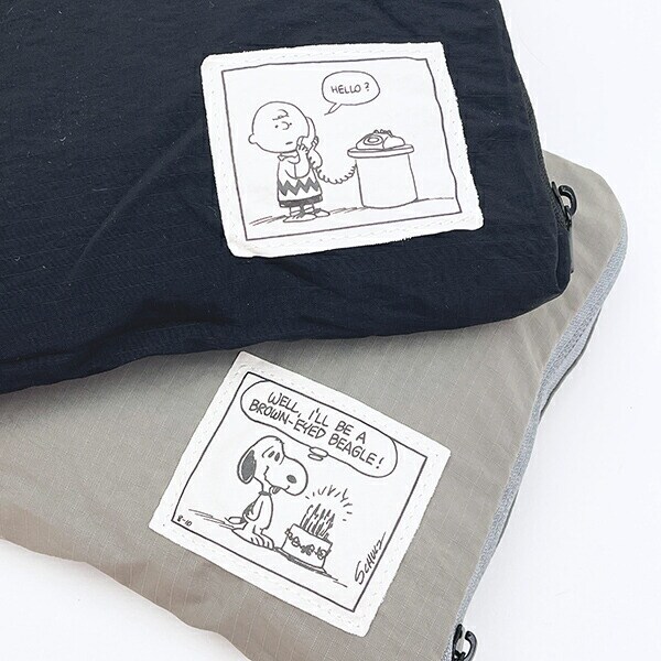 スヌーピー パッカブルボストン トラベルバッグ ライトグレー SNOOPY
