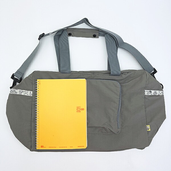 スヌーピー パッカブルボストン トラベルバッグ ライトグレー SNOOPY