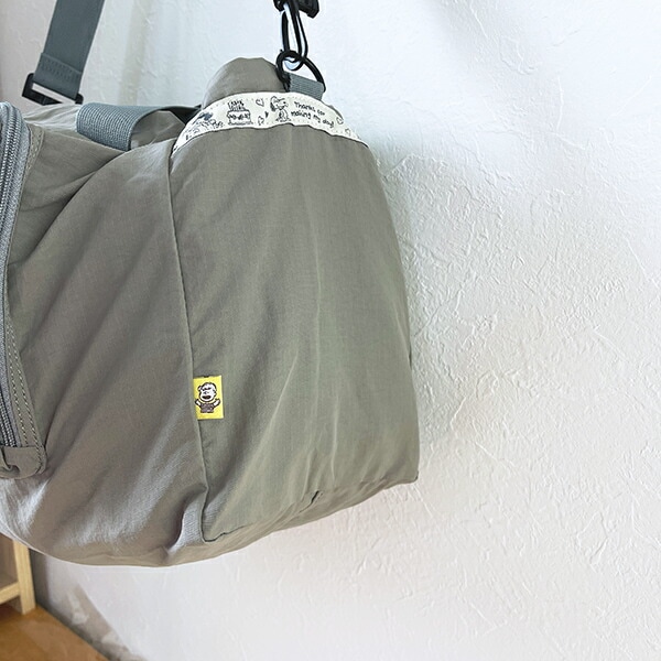 スヌーピー パッカブルボストン トラベルバッグ ライトグレー SNOOPY