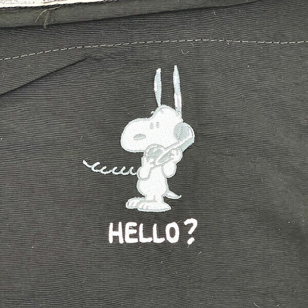 スヌーピー 巾着付きスーベニアトートバッグ (ブラック) トラベル SNOOPY