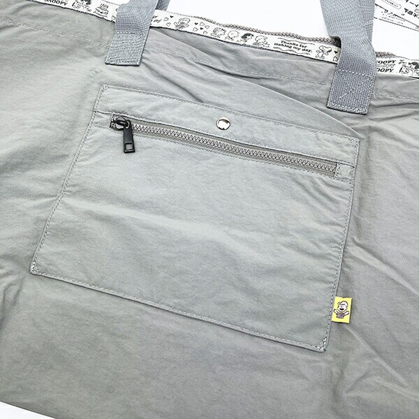 スヌーピー 巾着付きスーベニアトートバッグ (ライトグレー) トラベル SNOOPY