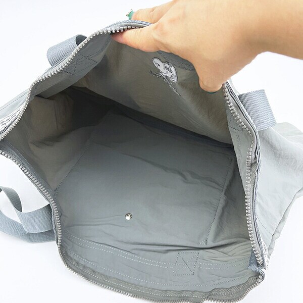 スヌーピー 巾着付きスーベニアトートバッグ (ライトグレー) トラベル SNOOPY